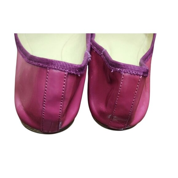 Tory Burch Pink Patent Leather Ballet Flats Gold Logo Charm Size 7.5 - Picture 6 of 9